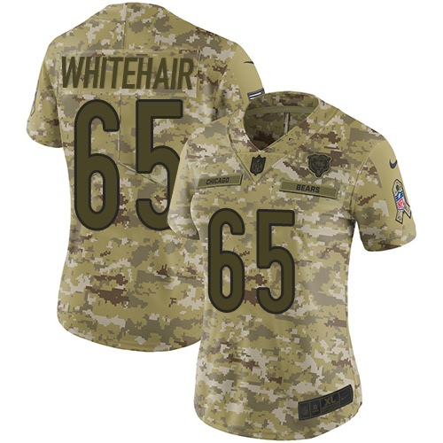 Chicago Bears #65 Cody Whitehair Camo Women's Stitched Limited 2018 Salute to Service Jersey Womens