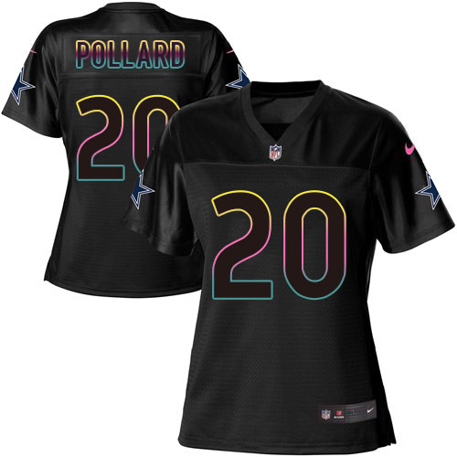 Cowboys #20 Tony Pollard Black Women's Fashion Game Jersey