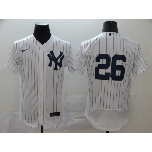 New York New York Yankees #26 DJ LeMahieu Men's White Navy Home 2020 Authentic Player Jersey Men's