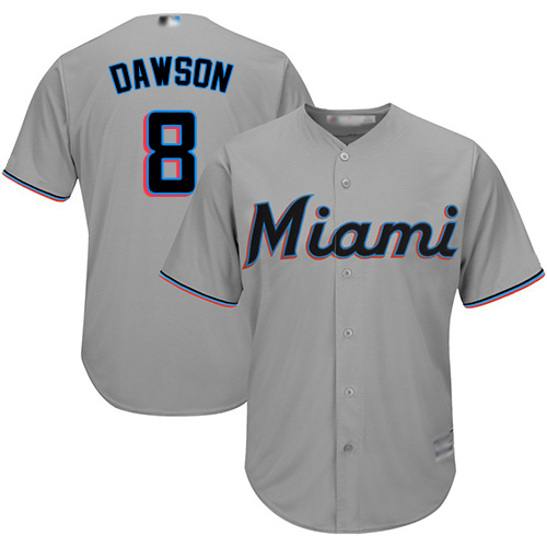 Miami Marlins #8 Andre Dawson Grey Cool Base Stitched Youth Jersey Youth