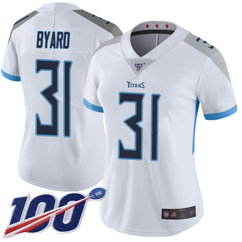 Tennessee Titans #31 Kevin Byard White Women's Stitched 100th Season Vapor Limited Jersey Womens