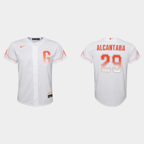 San Francisco San Francisco Giants #29 Arismendy Alcantara Youth 2021 City Connect White Jersey Youth