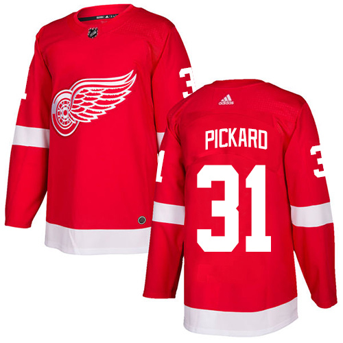 Adidas Detroit Red Wings #31 Calvin Pickard Red Home Authentic Stitched Jersey Men's