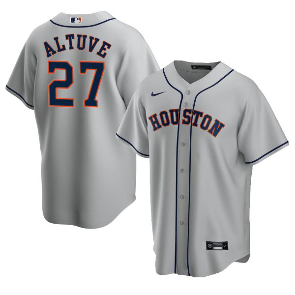 Men's Youth Women's Houston Astros 27 Replica 2020 Gray Road Jose Altuve Jersey