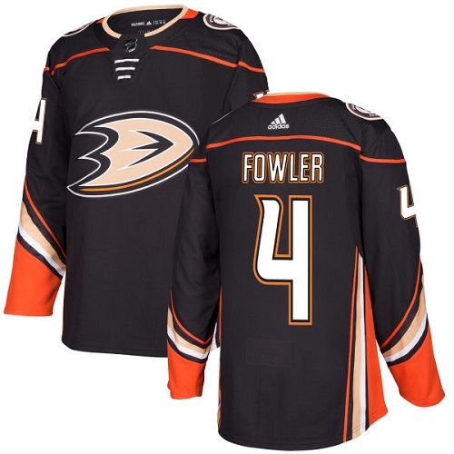 Adidas Anaheim Ducks #4 Cam Fowler Black Home Authentic Youth Stitched Jersey Youth
