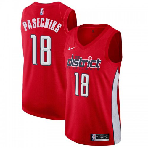 Washington Wizards #18 Anzejs Pasecniks Red Youth Swingman Earned Edition Jersey Youth