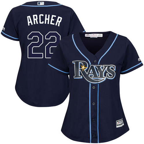 Tampa Bay Rays #22 Chris Archer Dark Blue Alternate Women's Stitched Jersey Womens