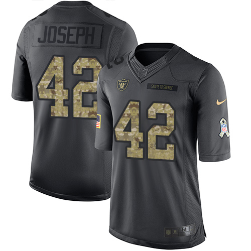 Las Vegas Raiders #42 Karl Joseph Black Men's Stitched Limited 2016 Salute To Service Jersey Men's