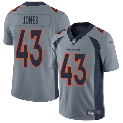 Denver Broncos #43 Joe Jones Gray Men's Stitched Limited Inverted Legend Jersey Men's