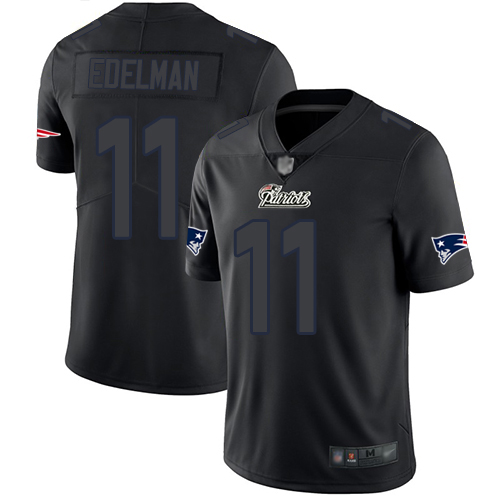 Patriots #11 Julian Edelman Black Men's Stitched Limited Rush Impact Jersey