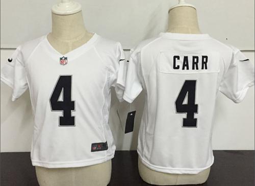 Toddler Raiders #4 Derek Carr White Stitched Elite Jersey