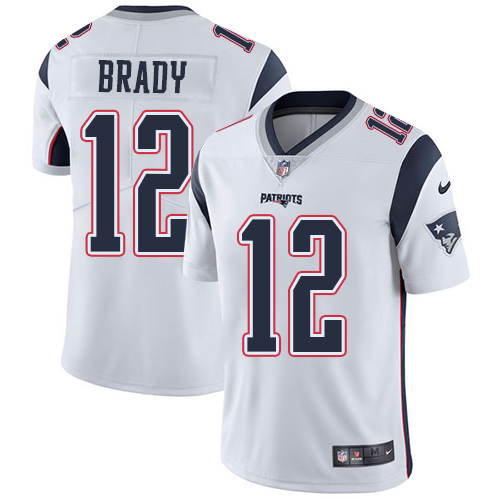 Patriots #12 Tom Brady White Men's Stitched Vapor Untouchable Limited Jersey