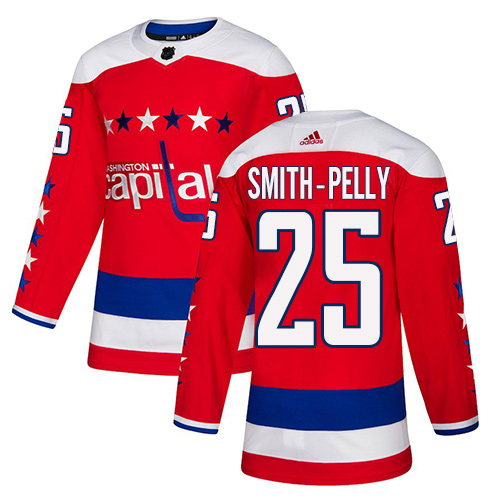 Adidas Washington Capitals #25 Devante Smith-Pelly Red Alternate Authentic Stitched Jersey Men's