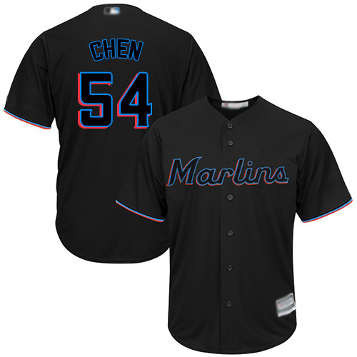 Miami Marlins #54 Wei-Yin Chen Black Cool Base Stitched Youth Jersey Youth