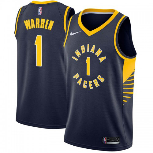Indiana Pacers #1 TJ Warren Navy Blue Swingman Icon Edition Jersey Mens