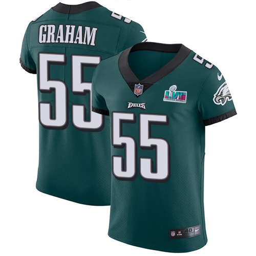 Eagles #55 Brandon Graham Green Team Color Super Bowl LVII Patch Men's Stitched Vapor Untouchable Elite Jersey