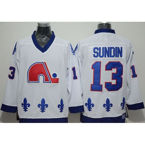 Quebec Nordiques #13 Mats Sundin White CCM Throwback Stitched Jersey Men's