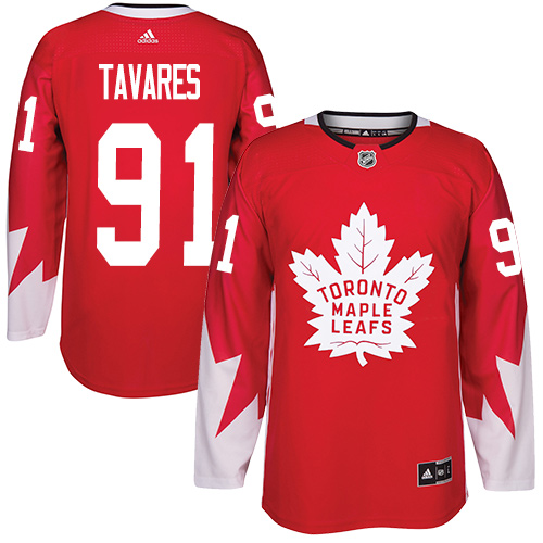 Adidas Maple Toronto Maple Leafs #91 John Tavares Red Team Canada Authentic Stitched Youth Jersey Youth