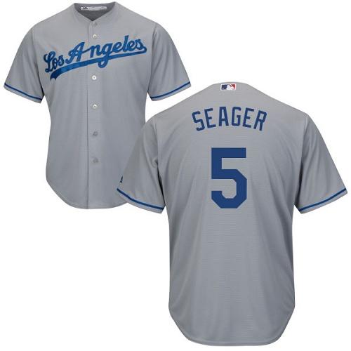 Los Angeles Dodgers #5 Corey Seager Grey Cool Base Stitched Youth Jersey Youth