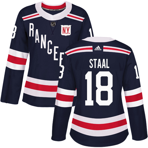 Adidas New York Rangers #18 Marc Staal Navy Blue Authentic 2018 Winter Classic Women's Stitched Jersey Womens