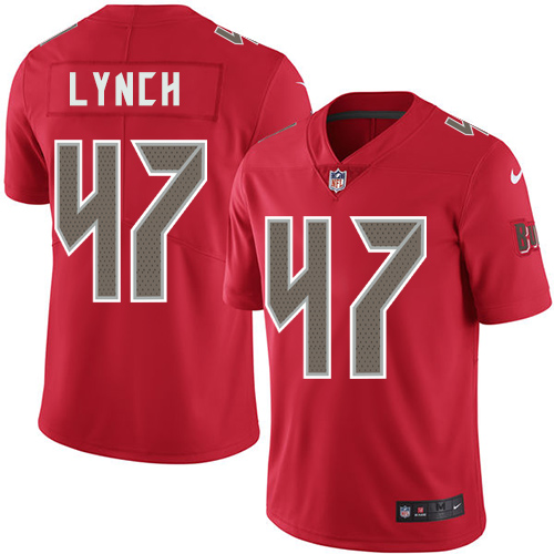 Tampa Bay Buccaneers #47 John Lynch Red Men's Stitched Limited Rush Jersey Men's