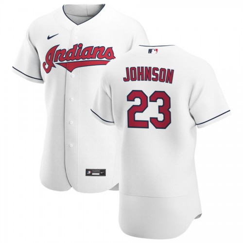 Cleveland Guardians #23 Daniel Johnson Men's White Home 2020 Authentic Team Jersey Men's