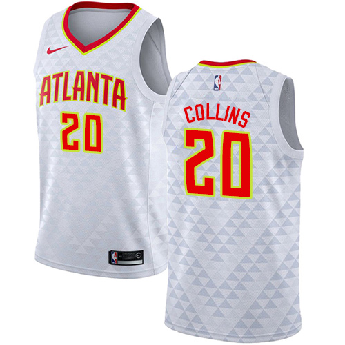 Atlanta Hawks #20 John Collins White Womens Swingman Association Edition Jersey Womens