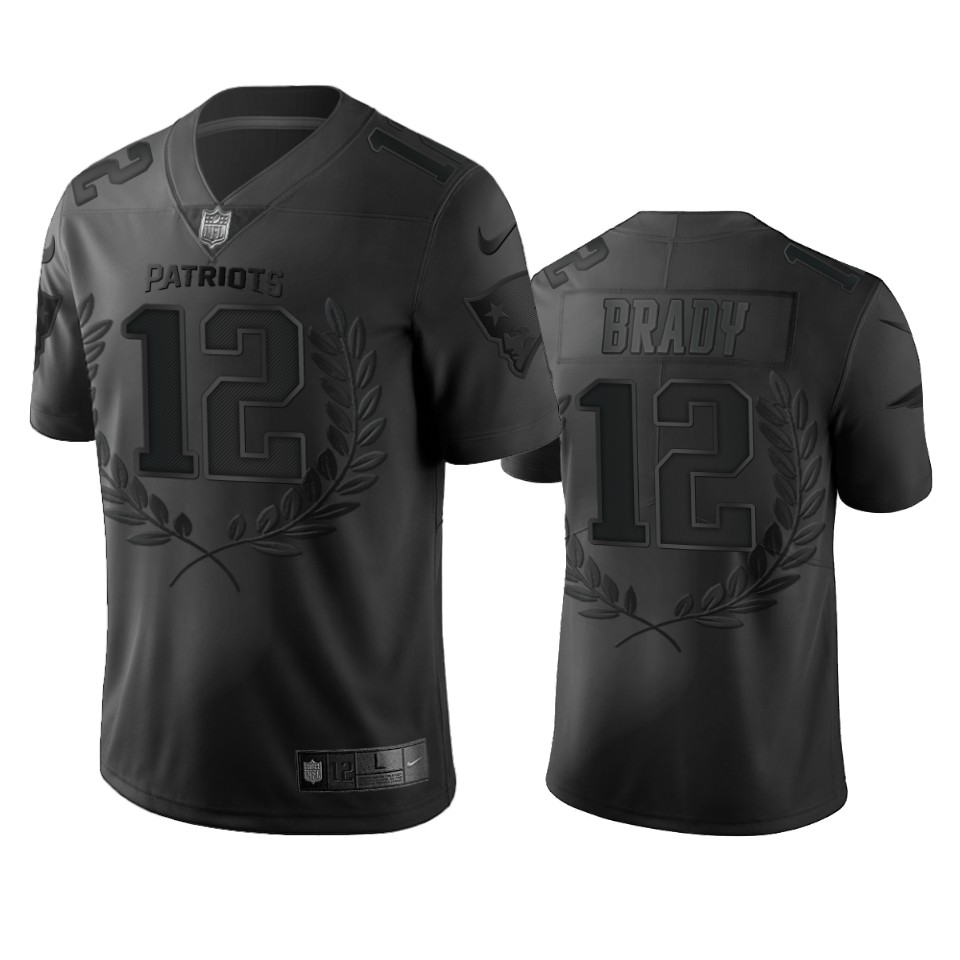New England Patriots #12 Tom Brady Men's Black MVP Limited Edition Jersey