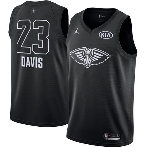 New Orleans Pelicans #23 Anthony Davis Black Jordan Swingman 2018 All-Star Game Jersey Mens