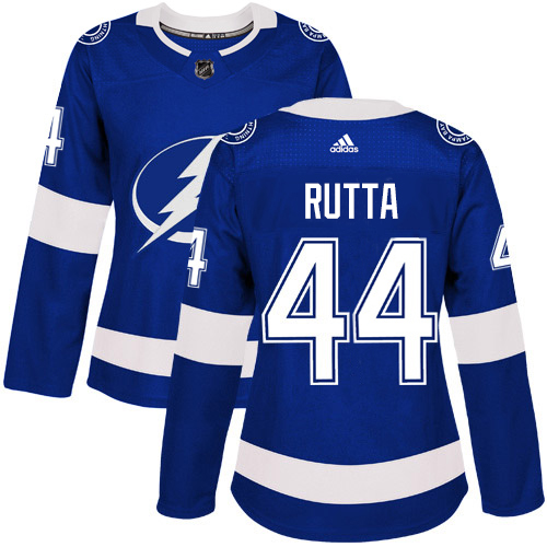 Adidas Tampa Bay Lightning #44 Jan Rutta Blue Home Authentic Women's Stitched Jersey Womens