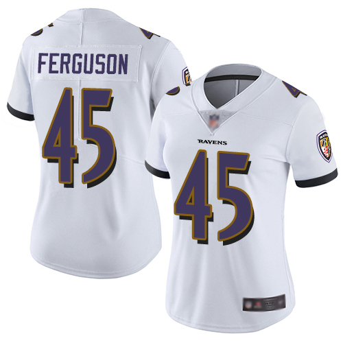 Baltimore Ravens #45 Jaylon Ferguson White Women's Stitched Vapor Untouchable Limited Jersey Womens