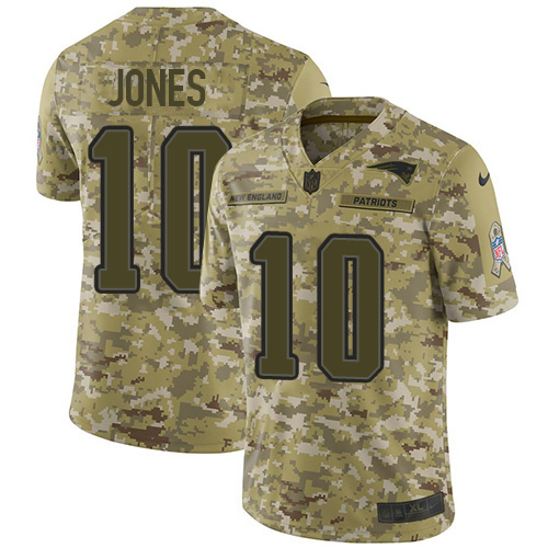 Patriots #10 Mac Jones Camo Youth Stitched Limited 2018 Salute To Service Jersey