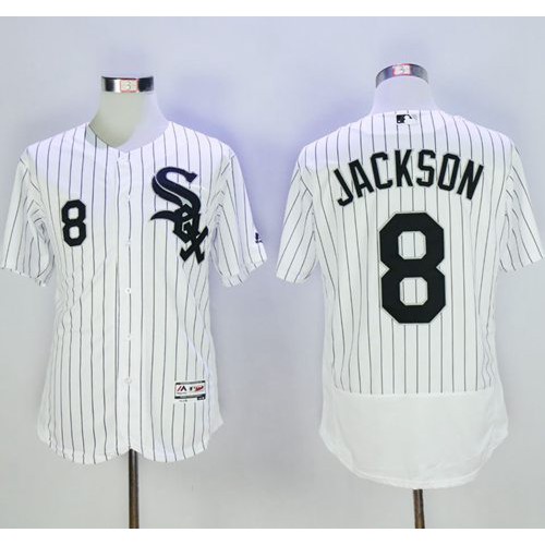 Chicago White Sox #8 Bo Jackson White(Black Strip) Flexbase Authentic Collection Stitched Jersey Men's
