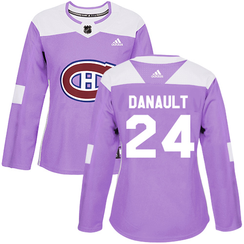 Adidas Montreal Canadiens #24 Phillip Danault Purple Authentic Fights Cancer Women's Stitched Jersey Womens