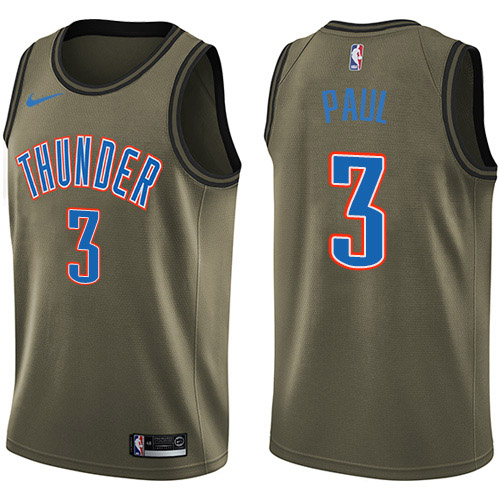 Oklahoma City Thunder #3 Chris Paul Green Swingman Salute to Service Jersey Mens