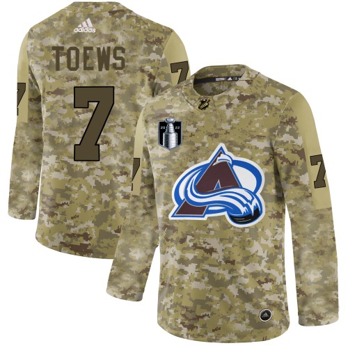Adidas Colorado Avalanche #7 Devon Toews Camo 2022 Stanley Cup Final Patch Authentic Stitched Jersey Men's