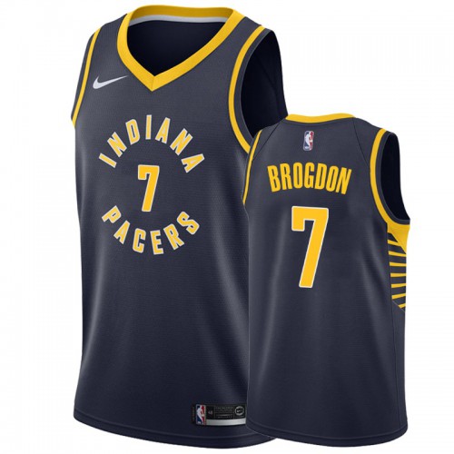 Indiana Pacers #7 Malcolm Brogdon Navy Blue Swingman Icon Edition Jersey Mens