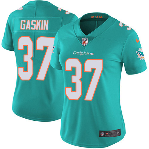 Miami Dolphins #37 Myles Gaskin Aqua Green Team Color Women's Stitched Vapor Untouchable Limited Jersey Womens