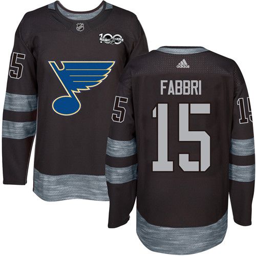 Adidas St. Louis Blues #15 Robby Fabbri Black 1917-2017 100th Anniversary Stitched Jersey Men's