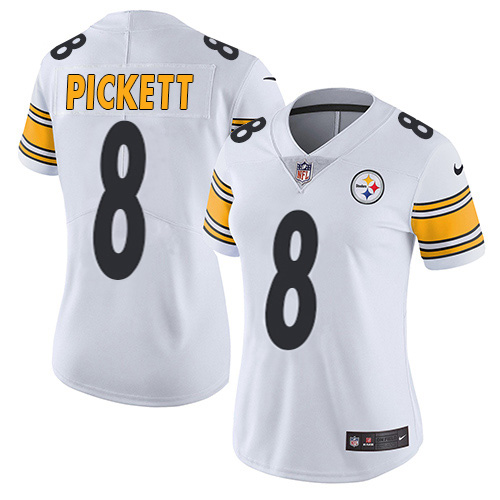 Steelers #8 Kenny Pickett White Women's Stitched Vapor Untouchable Limited Jersey