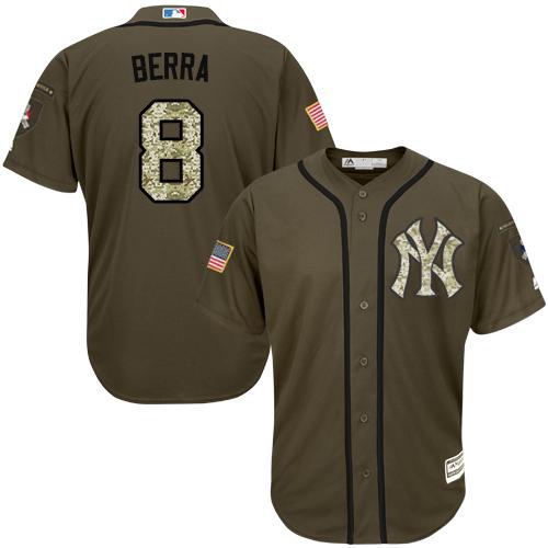 New York Yankees #8 Yogi Berra Green Salute to Service Stitched Jersey Men's