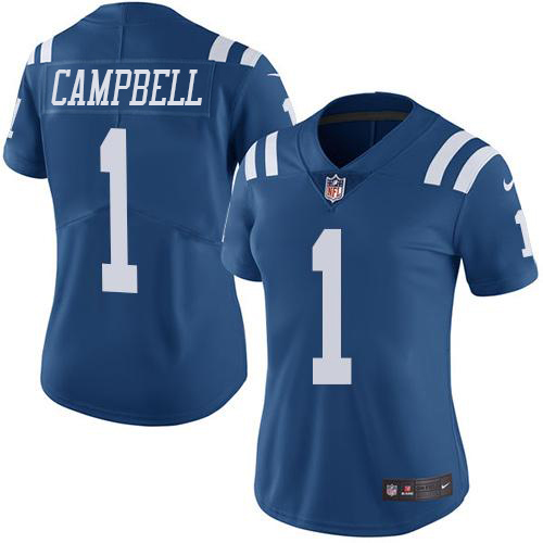 Colts #1 Parris Campbell Royal Blue Women's Stitched Limited Rush Jersey