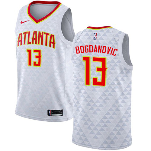 Atlanta Hawks #13 Bogdan Bogdanovic White Swingman Association Edition Jersey Mens