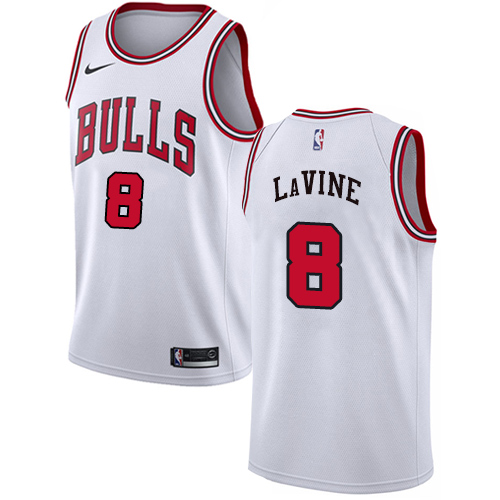 Chicago Bulls #8 Zach LaVine White Youth Swingman Association Edition Jersey Youth