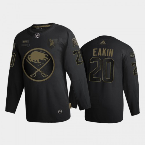 Buffalo Buffalo Sabres #20 Cody Eakin Men's Adidas 2020 Veterans Day Authentic Jersey - Black Men's