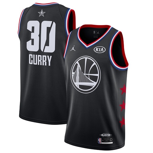 Golden State Warriors #30 Stephen Curry Black Jordan Swingman 2019 All-Star Game Jersey Mens
