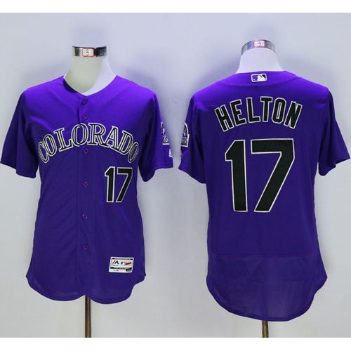 Colorado Rockies #17 Todd Helton Purple Flexbase Authentic Collection Stitched Jersey Men's