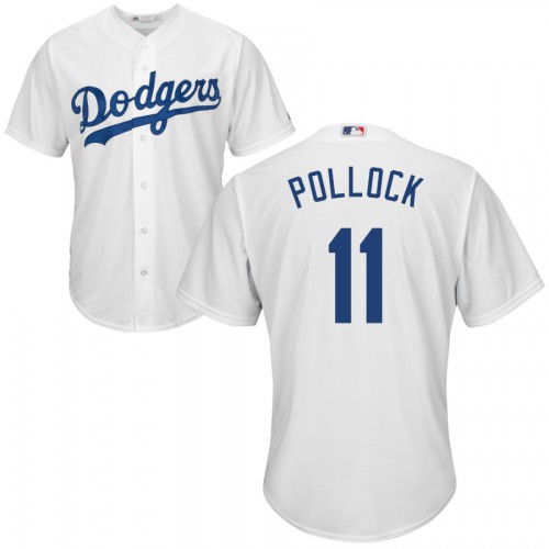 Los Angeles Los Angeles Dodgers #11 A.J. Pollock White Cool Base Stitched Jersey Men's