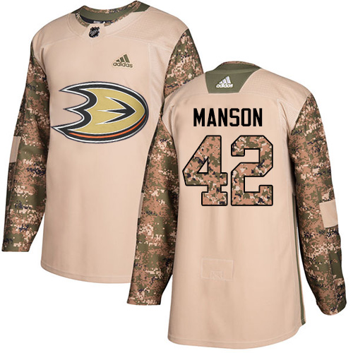 Adidas Anaheim Ducks #42 Josh Manson Camo Authentic 2017 Veterans Day Stitched Jersey Men's