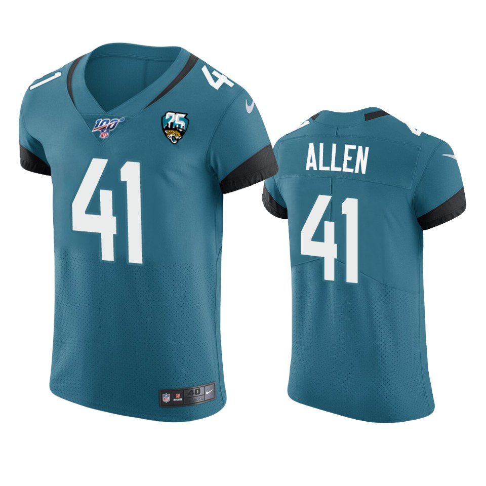 Jacksonville Jaguars #41 Josh Allen Teal 25th Season Vapor Elite Stitched Jersey